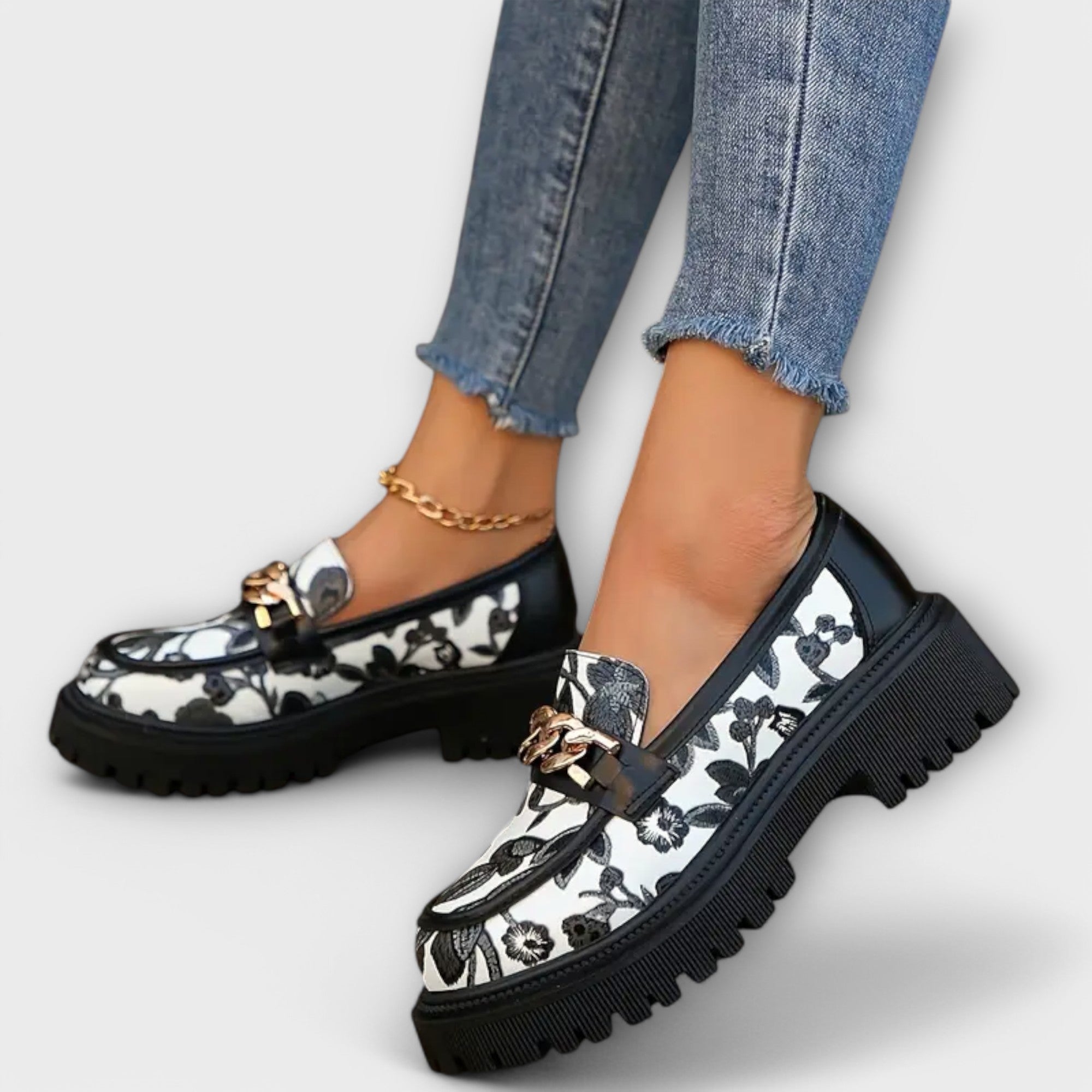 Anna Elegantní Mocasíny Retro KovovouSponou LetníLehké