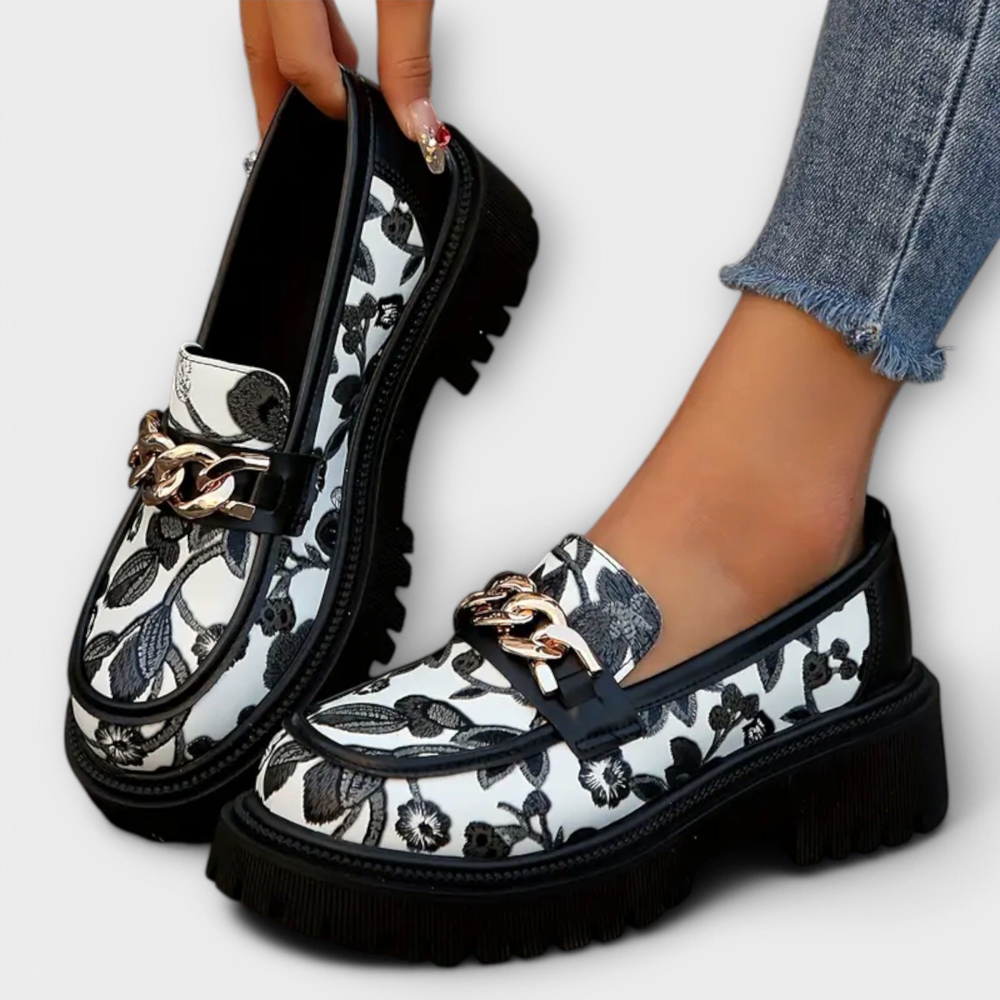 Anna Elegantní Mocasíny Retro KovovouSponou LetníLehké
