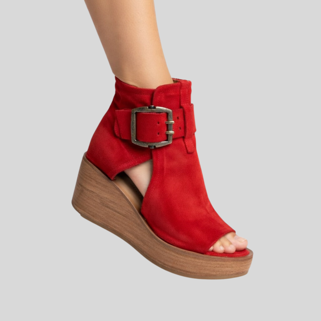 Orélisse™ - Bottines compensées ouvertes style moderne